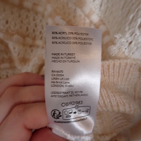 By Anthropologie Open-Stitch Checkered Sweater size S - Picture 7 of 14